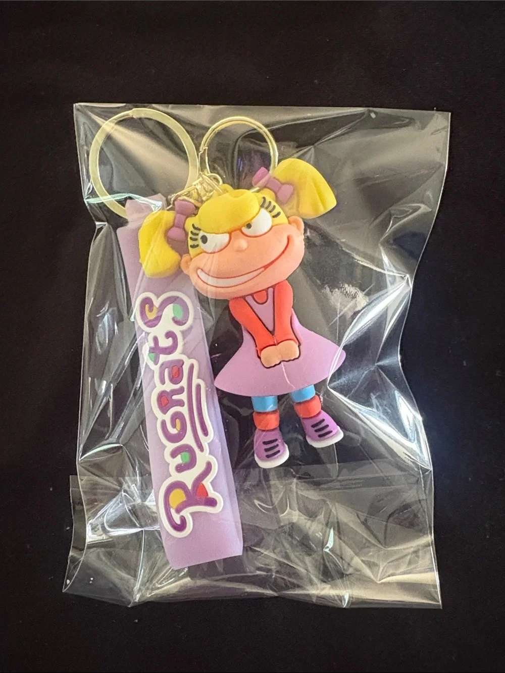 Angelica Rugrats PVC Keychain Bag Charm- Purple & Yellow